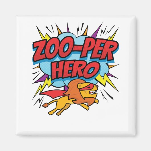 Zookeeper Zoo per Helden Superhero Magnet (Vorne)