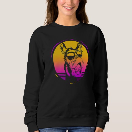Zookeeper Zoologist Zoology Retro Donkey Sweatshirt (Vorderseite)