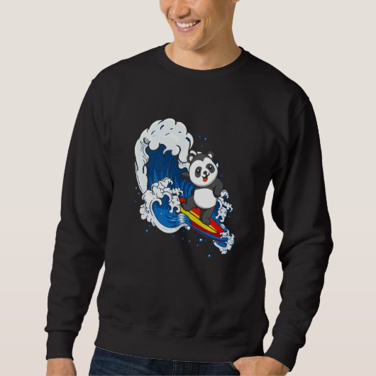 Zookeeping Surfing Wildlife Animal Panda Bear Surf Sweatshirt (Vorderseite)