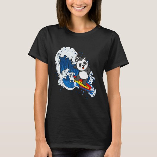 Zookeeping Surfing Wildlife Animal Panda Bear Surf T-Shirt (Vorderseite)