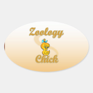 Zoologie Chick Ovaler Aufkleber