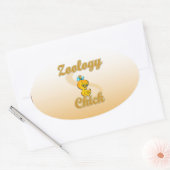 Zoologie Chick Ovaler Aufkleber (Umschlag)
