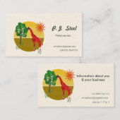 Zoologie-Giraffe unter Sun-Illustration Visitenkarte (Vorne/Hinten)