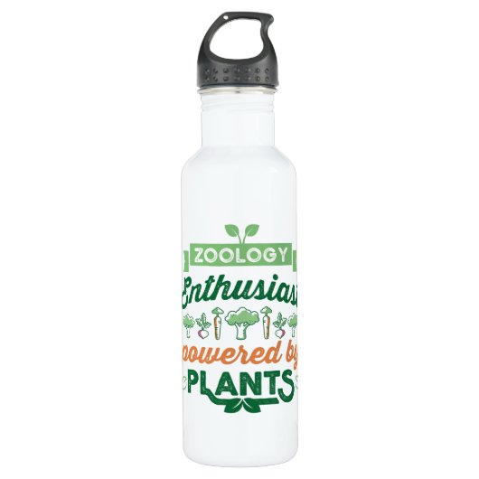 Zoologiefans mit Veganem Geschenk von Pflanze Edelstahlflasche (Vorderseite)