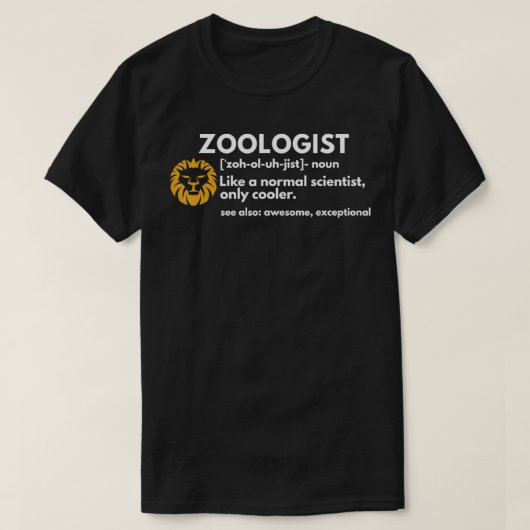 Zoologin Definition Funny Zoology Science Gift T-Shirt (Design vorne)