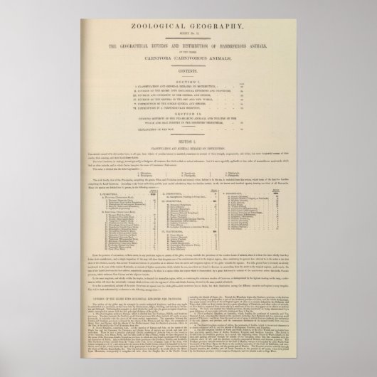 Zoologische Geografie Carnivora Poster (Vorne)