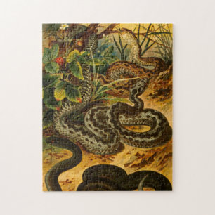 Zoologische Skizze Vintage-Schlange Puzzle