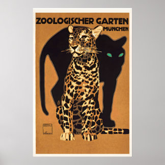 Zoologischer Garten München Schwarzer Panther anf Poster