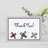 Zoom auf Flugzeug Danke Karte (Stehend Vorderseite)