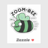 Zoom-bee Funny Halloween Zombie Bee Pun Aufkleber (Blatt)