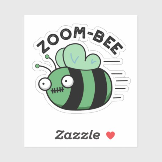 Zoom-bee Funny Halloween Zombie Bee Pun Aufkleber (Blatt)