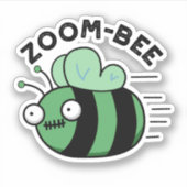 Zoom-bee Funny Halloween Zombie Bee Pun Aufkleber (Vorderseite)