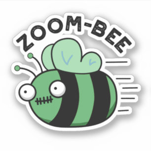 Zoom-bee Funny Halloween Zombie Bee Pun Aufkleber