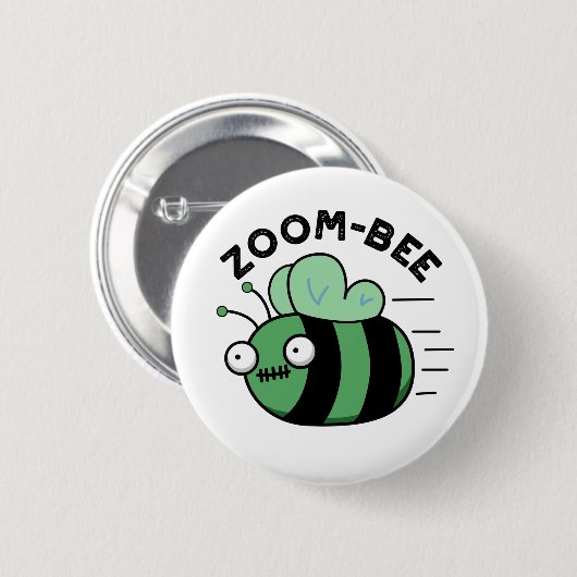 Zoom-bee Funny Halloween Zombie Bee Pun Button (Vorne & Hinten)