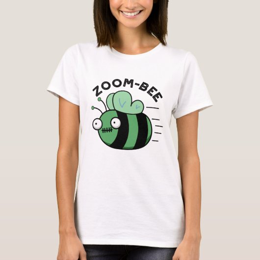 Zoom-bee Funny Halloween Zombie Bee Pun T-Shirt (Vorderseite)