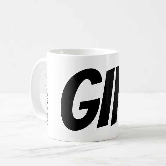Zoom Begegnung Tee Tasse "definitiv nicht GIN!" (Vorderseite Links)