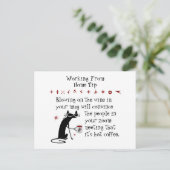 Zoom Begegnung Weintipp Zitat mit Katze Postkarte (Stehend Vorderseite)