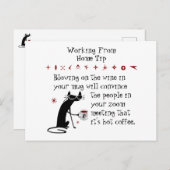 Zoom Begegnung Weintipp Zitat mit Katze Postkarte (Vorne/Hinten)