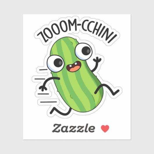 Zoom-cchini Funny Zucchini Pun Aufkleber (Blatt)