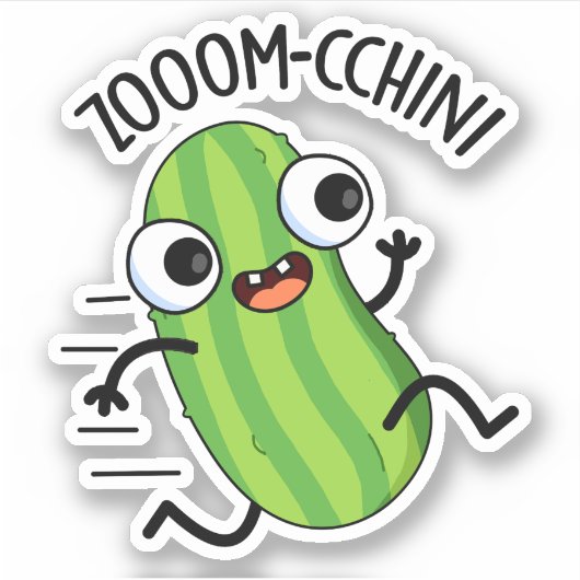 Zoom-cchini Funny Zucchini Pun Aufkleber (Vorderseite)