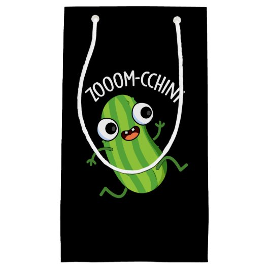 Zoom-cchini Funny Zucchini Pun Dark BG Kleine Geschenktüte (Vorderseite)