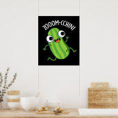 Zoom-cchini Funny Zucchini Pun Dark BG Poster (Küche)