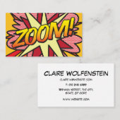 ZOOM Fun Retro Comic Book Visitenkarte (Vorne/Hinten)