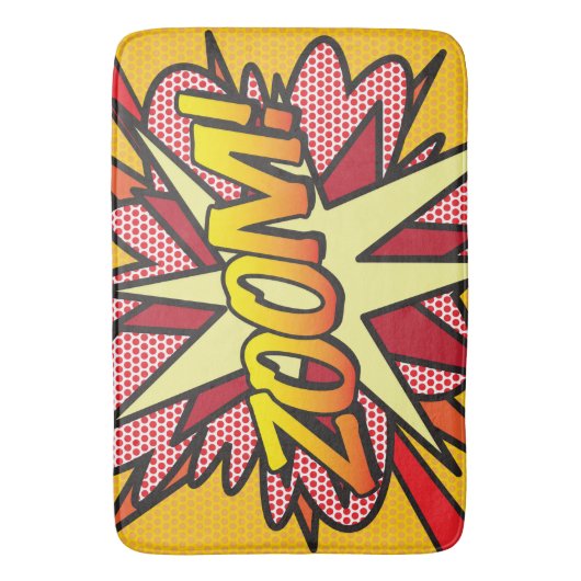 ZOOM Fun Retro Comic Pop Badematte (Vorderseite Vertikal)