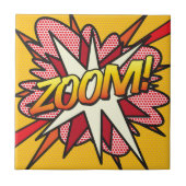 ZOOM Fun Retro Comic Pop Kunst, Dichtung und Musik Fliese (Vorderseite)