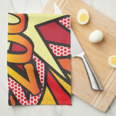 ZOOM Fun Retro Comic Pop Kunst, Dichtung und Musik Geschirrtuch (Viertel Falte)