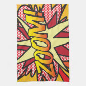 ZOOM Fun Retro Comic Pop Kunst, Dichtung und Musik Geschirrtuch (Vertikal)