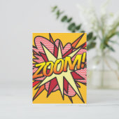 ZOOM Fun Retro Comic Pop Kunst, Dichtung und Musik Postkarte (Stehend Vorderseite)