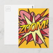 ZOOM Fun Retro Comic Pop Kunst, Dichtung und Musik Postkarte (Vorne/Hinten)