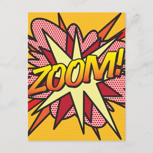 ZOOM Fun Retro Comic Pop Kunst, Dichtung und Musik Postkarte (Vorderseite)