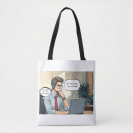 'Zoom Gloom' White Tote Bag Tasche