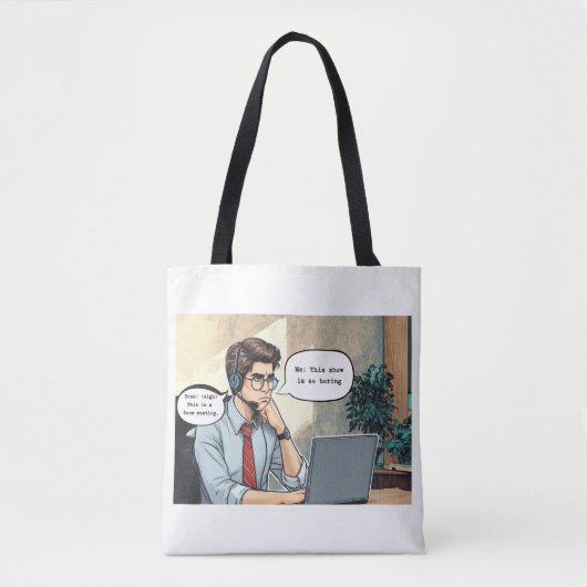 'Zoom Gloom' White Tote Bag Tasche (Vorderseite)
