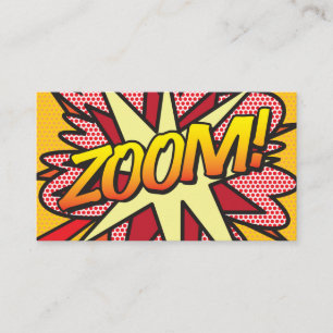 ZOOM Lustige Retro-Comicbook Visitenkarte
