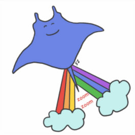 Zoom-Stachelrochen Aufkleber