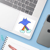 Zoom-Stachelrochen Aufkleber (Laptop mit iPhone)