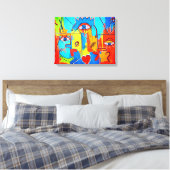 Zoom-Treffen Abstrakt Leinwanddruck (Insitu (Schlafzimmer))