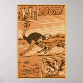 Zoom und Whack - African Savanna Action Comic Poster