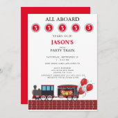 Zoom Virtual Kids Party Züge Alter Geburtstag Einladung (Vorne/Hinten)