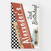 Zoom Zoom Retro Auto Thema Auto Racing Fanatic Nie Banner (Vertikal)