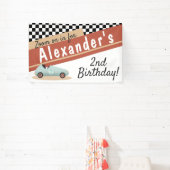 Zoom Zoom Retro Auto Thema Auto Racing Fanatic Nie Banner (InSitu)