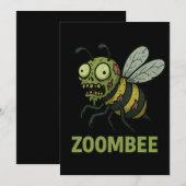 Zoombee - Funny Zombie Bee Cartoon Design Einladung (Vorne/Hinten)