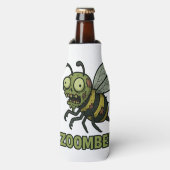Zoombee - Funny Zombie Bee Cartoon Design Flaschenkühler (Flaschenvorderseite)