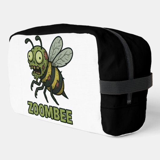 Zoombee - Funny Zombie Bee Cartoon Design Waschbeutel (Linke Seite)