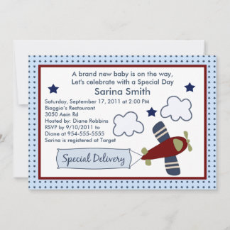 Zoomen Sie zusammen mit Airplane 2 Baby Shower Ein Einladung