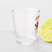 Zoomie Dog Flying Hot Dog Cartoon - Fun Retro Schnapsglas (Links)