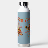 Zoomie Dog Flying Hot Dog Cartoon - Fun Retro Trinkflasche (links)